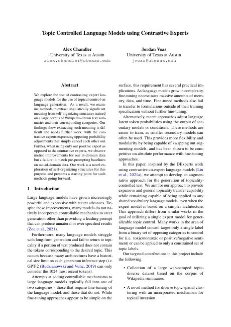 First page of Zero-shot controllable text generation